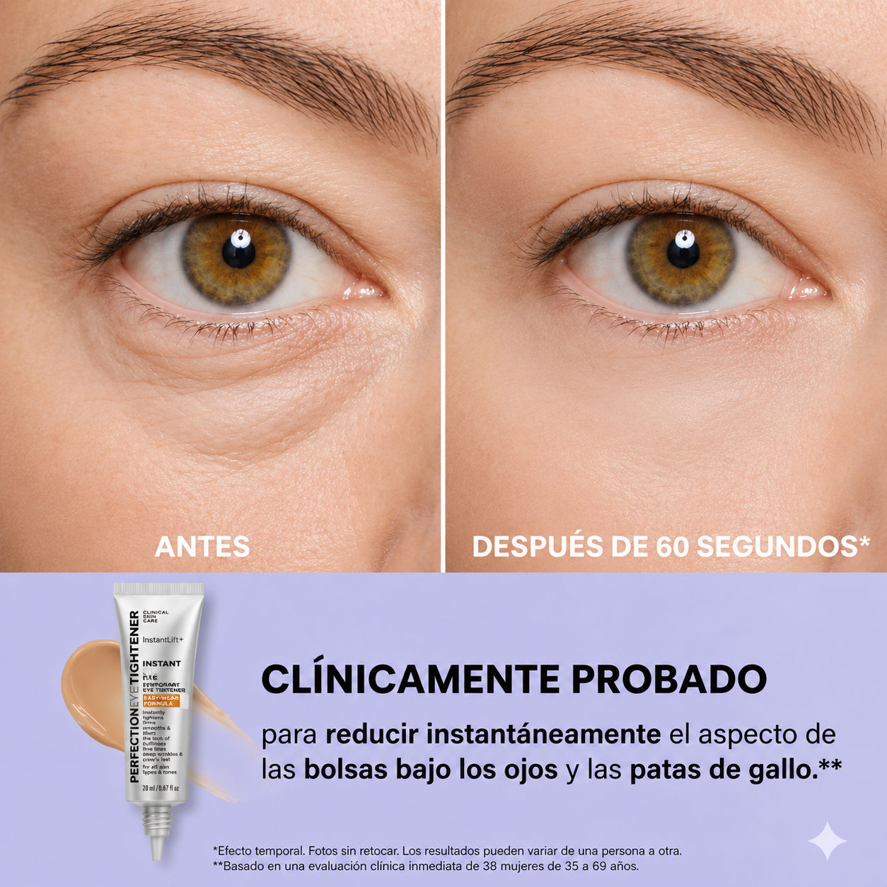 Reafirmante Instantáneo Contorno de Ojos – Compatible con Maquillaje